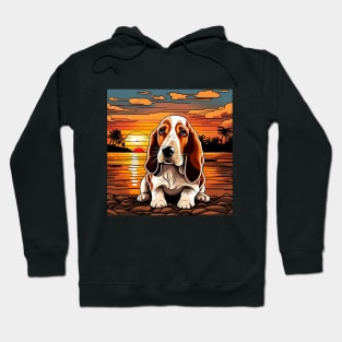 Basset hound dog in the sunset gift ideas for kids and adults Hoodie